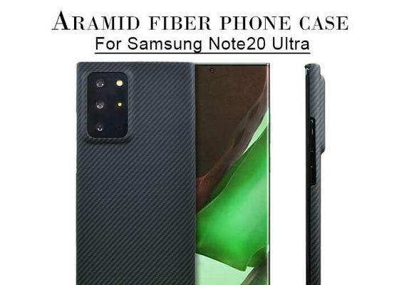 Ligne mince caisse protectrice de carbone de la note 20 de cas de Samsung de fibre d'Aramid ultra